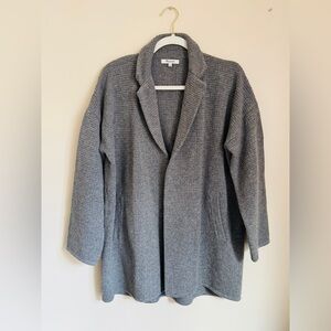 Madewell Gray Textured Open Front Cardi